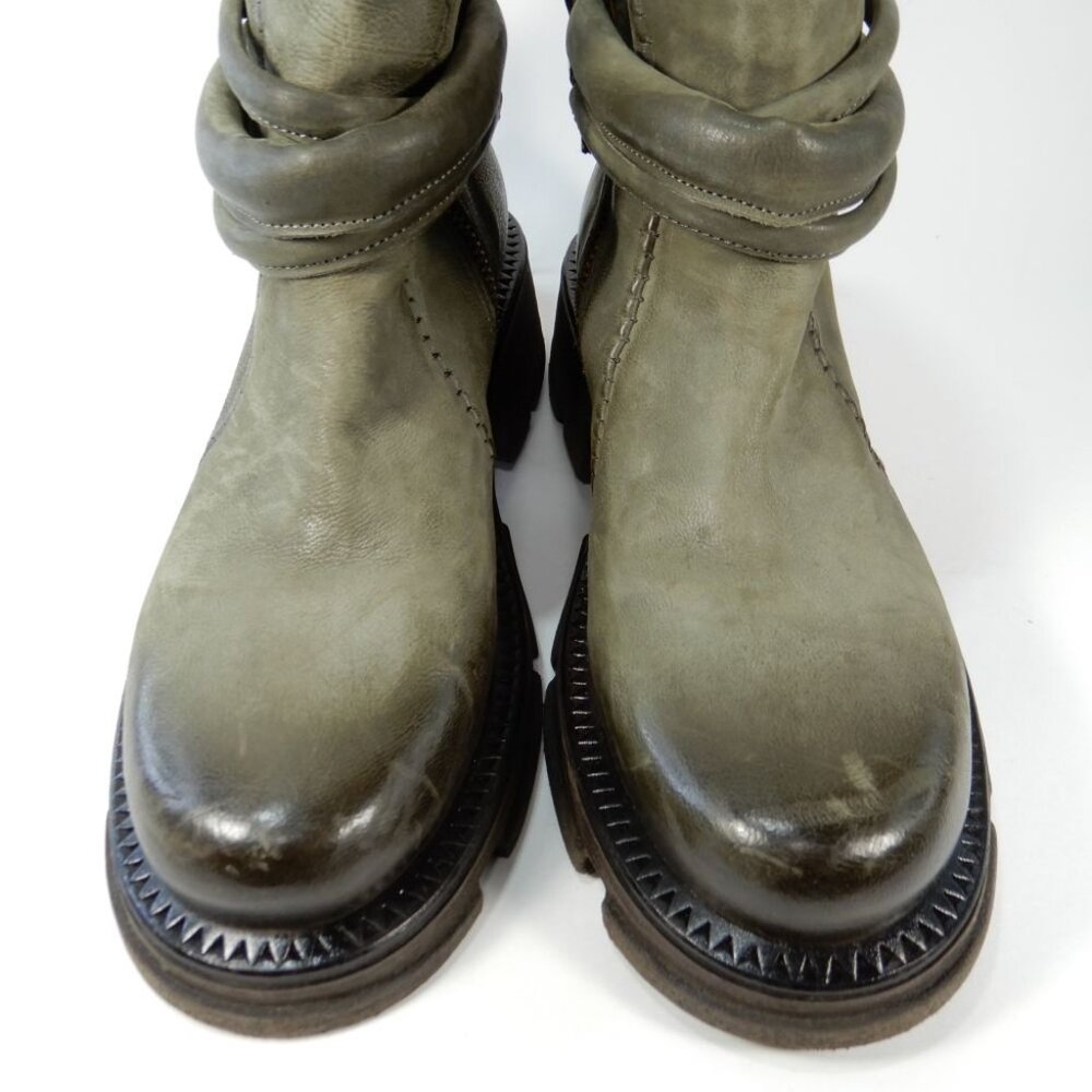 A.S.98 Linder Chunky Platform BOOTS Size 39 8.5 9 Green Leather NEW $399 - Picture 6 of 14